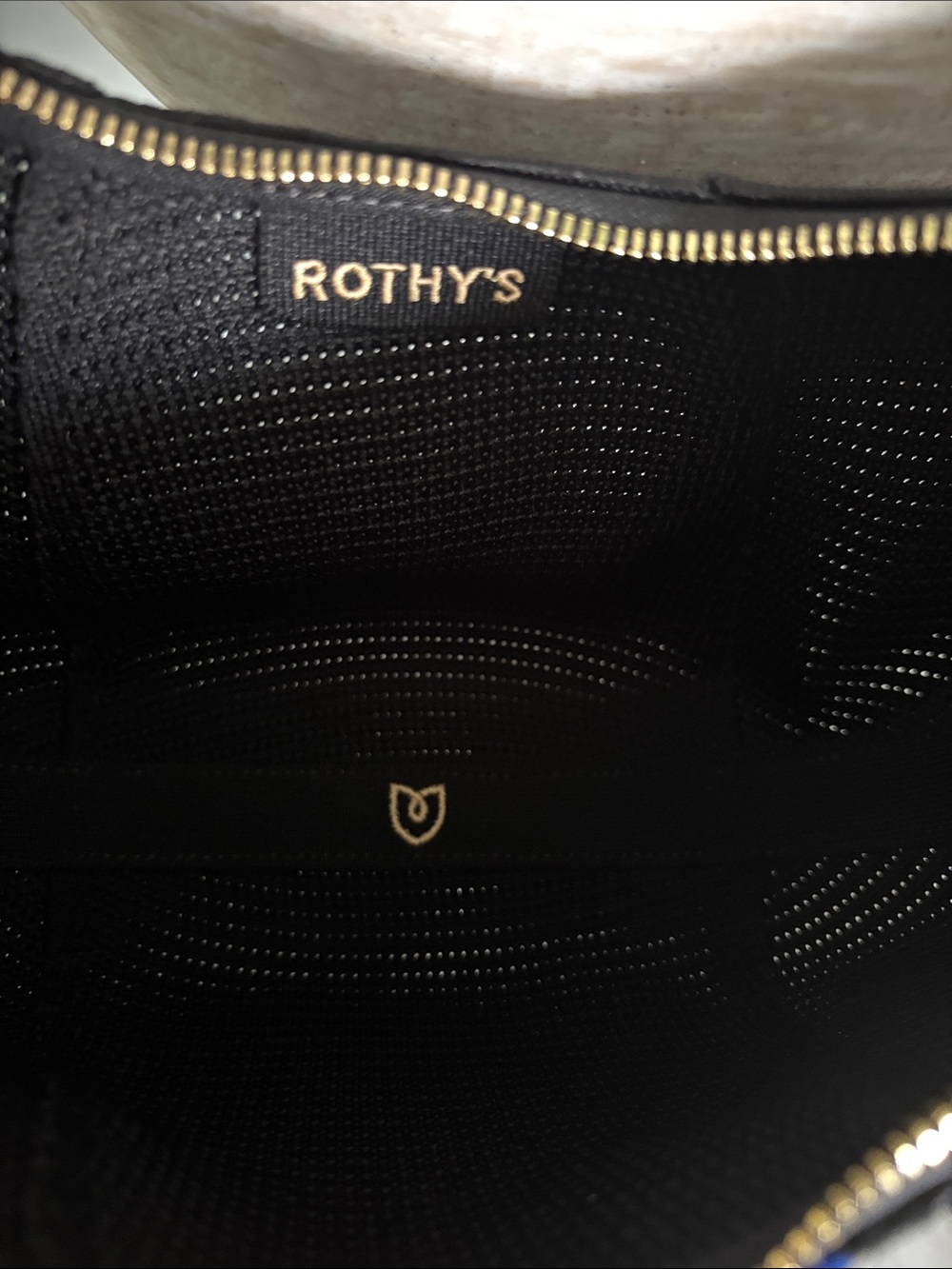 Rothy's Black Shoulder Bag with Tan Trim - Picture 3 of 5